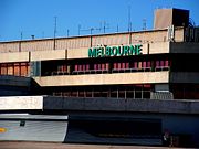 Melbourne Airport from http://en.wikipedia.org/wiki/File:Melbourneairportsign0.jpg by Jon-Eric Melster Melbourne Airport